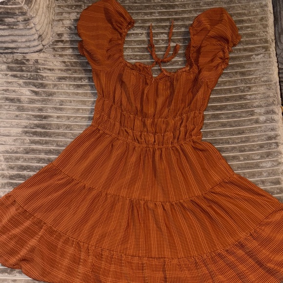 Liberty Love Women's Midi Dress in Warm Orange - Picture 2 of 3